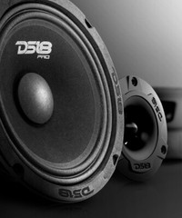 DS18 6.5″ 1200W 4-Ohm Midrange Loudspeaker Speaker & Bullet Tweeter PRO-GM6.4PK2