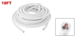 Electrical Ground Wire Automotive Power Wire 18FT White TC 12AWG 3 Conductor