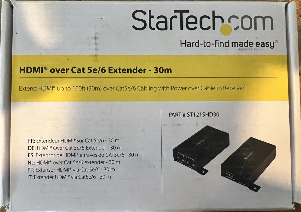 StarTech ST121SHD30 HDMI over Cat5e/6 Extender 30m 100ft – Tested Working