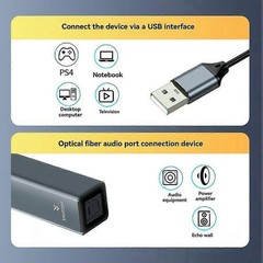 Premium USB Type-A to TOSLINK Optical Fiber Audio Adapter USB to SPDIF Converter