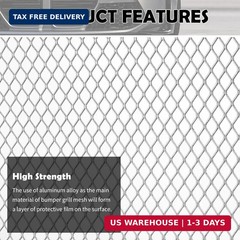 40×13″ Car Grill Mesh for Bumper,Cuttable Metal Mesh Grill with 3x6mm Diamond Sh