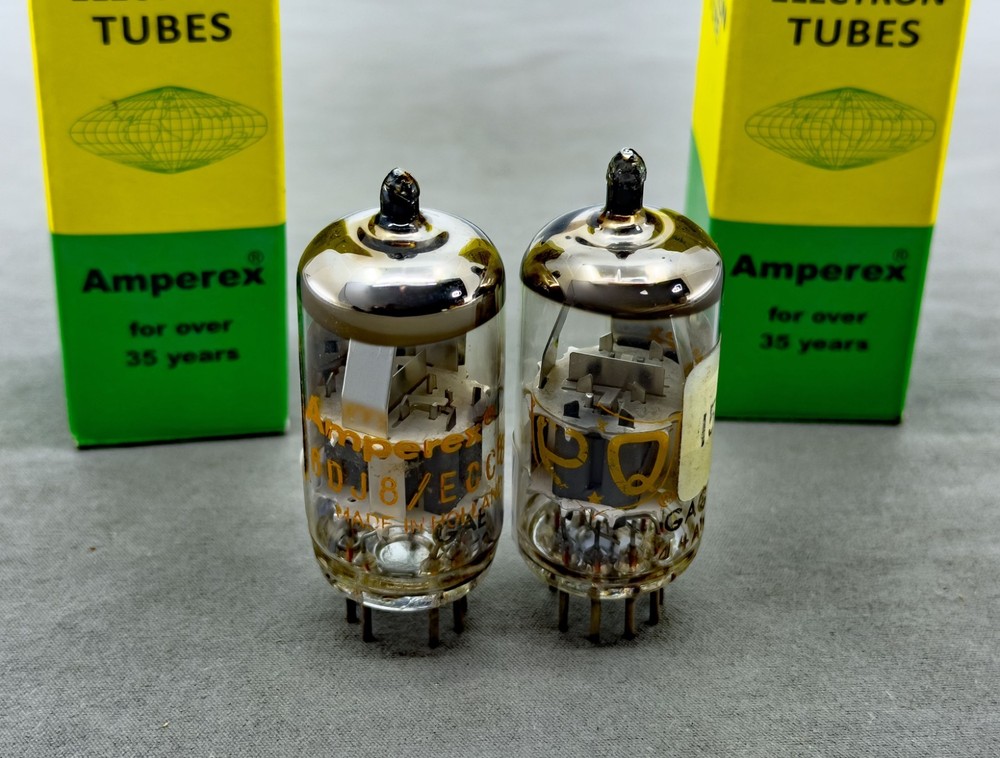 Tektronix Matched Balanced NOS Pair Amperex PQ 6DJ8 A Frame Dimp Disc Getters