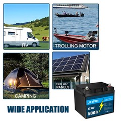 LiFePO4 Battery 12V 10Ah 30Ah 50Ah with BMS for RV Trolling Motor with Charger