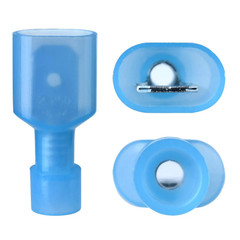 Blue Female Spade Terminals Crimp Connectors 16-14 AWG Insulated 100 PCS