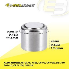 5x Exell CR1/3N 3V Lithium Battery 2L76 K58L DL1/3N CR1/3N CR11108 KL1/3N