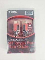 Vibe HDMI 6′ Tangle-Free Fiber Cable With Ethernet High Speed New