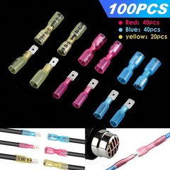 100PCS Heat Shrink Male & Female Spade Wire Connectors Terminals Electrical Set