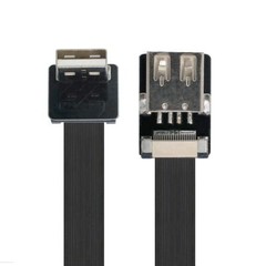 Down Angled USB 2.0 Type-A Male to Female Data Flat Slim FPC Cable for FPV