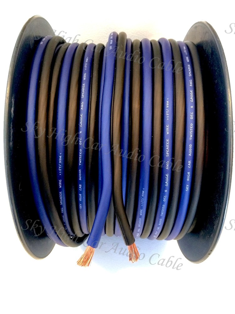 100 ft TRUE 8 Gauge AWG Sky High Car Audio Speaker Wire Car Home Audio w/ Spool