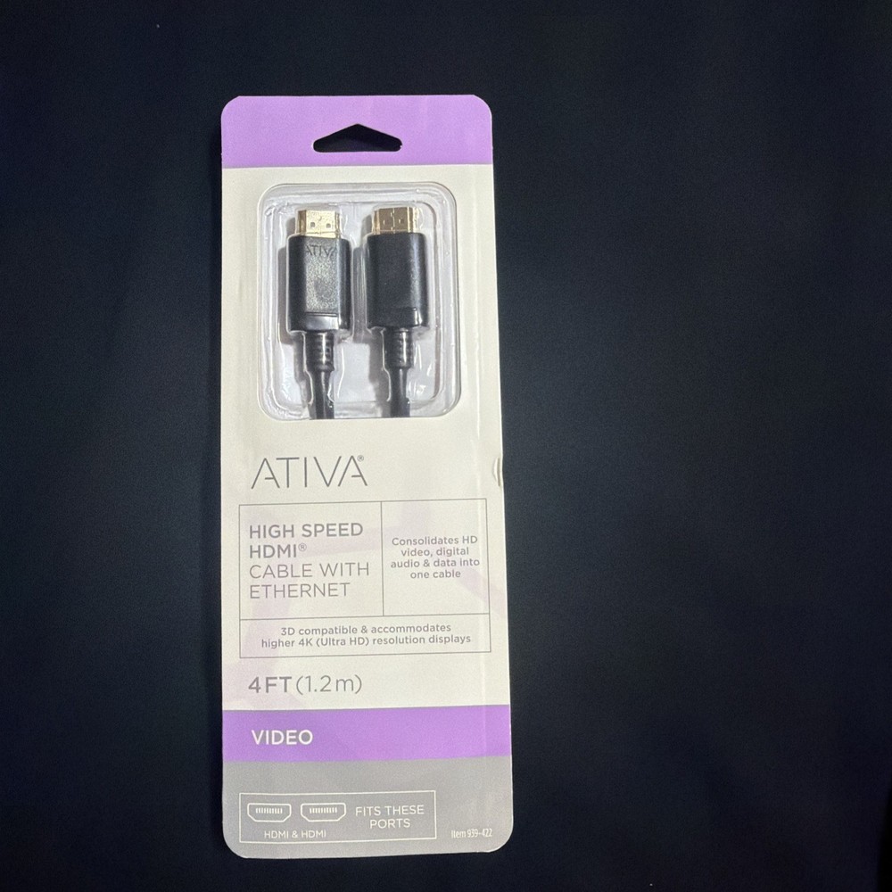 Ativa HDMI High Speed Cable with Ethernet 4ft 1.2 meters 1080P/4K
