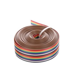 20 Pin Rainbow Color Flat Ribbon IDC Cable Wire 5m Length 20pin, Multicolor
