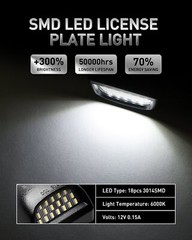 2* Rear License Plate Light Lens LED Bulb for Chevy Silverado Avalanche Escalade