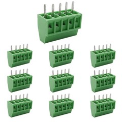 10 PCS 5 Pin 2.54mm 0.1 Inch PCB Mount Screw Terminal Block 50V 6A 2618AWG