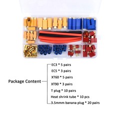 102pcs XT60 / XT90 / EC3 / EC5 / T-Plug Deans /3.5mm Banana Plug Male Female …