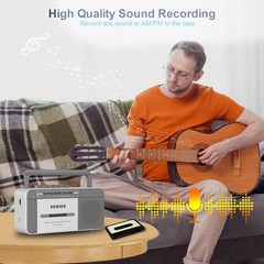 Retro Cassette Player Recorder Boombox with AM/FM Radio Stereo, AC or Battery…