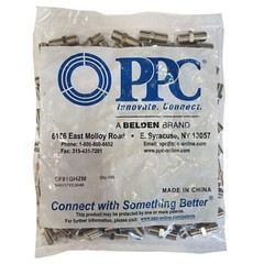 New 100 PPC F81 Barrel RG6 Female Slice Coax Cable Connector 3GHz (CF81GHZM)