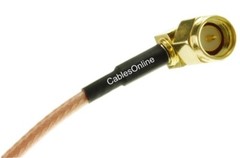 SMA Right-Angle Male to BNC Right-Angle Male RG316 Coax Low Loss Cable