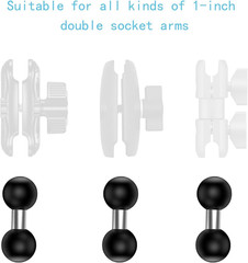 1 Inch Ball Mount Base Adapter to 1″ Ball Extension Arm Compatible with RAM Moun