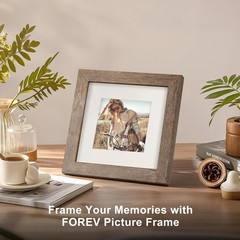 Picture Frames 6×6 Set of 2 Rustic Wood Grain Photo Frame 6×6,