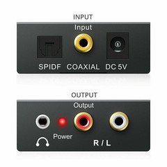 NEW Optical Coaxial Toslink Digital to Analog Audio Converter Adapter RCA L/R