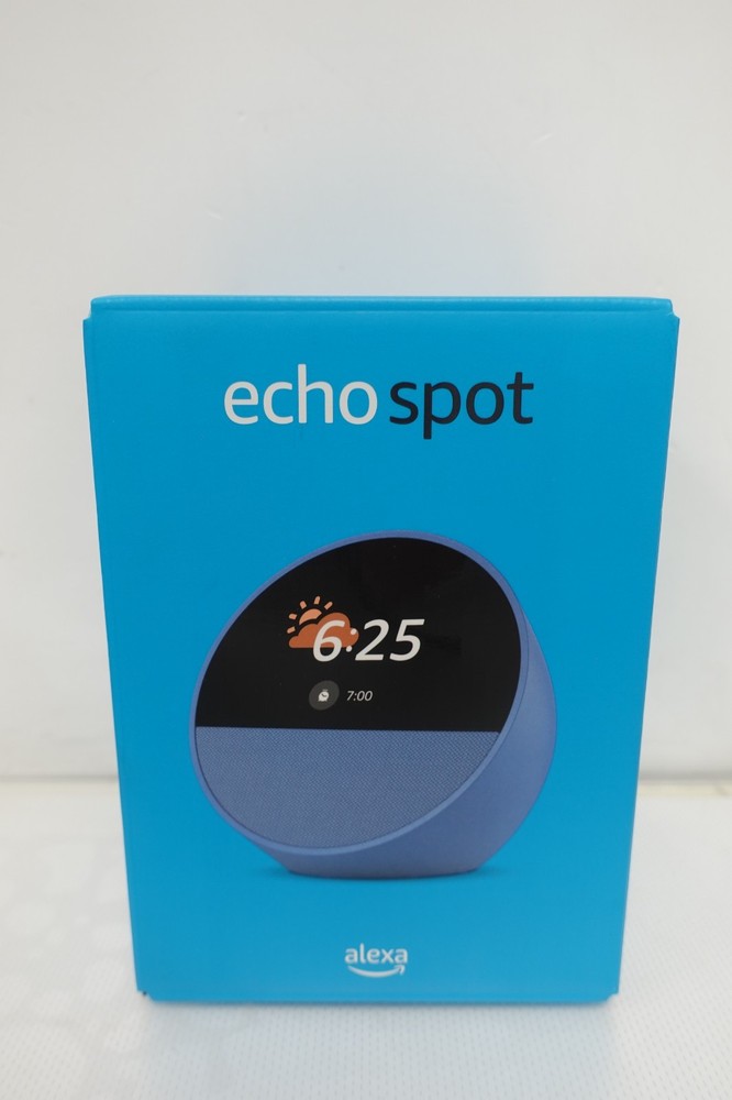 Amazon Echo Spot Smart Alarm Clock with Vibrant Sound and Alexa, Blue