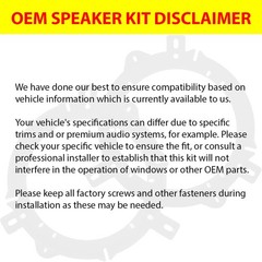 KICKER CSS674+CSC674 6.75″ OEM SPEAKER REPLACEMENT KIT FOR JEEP WRANGLER JK 2018