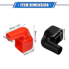 1 Pair Battery Terminal Insulation Covers, 40mm Length 10mm 0.39″ Car Battery