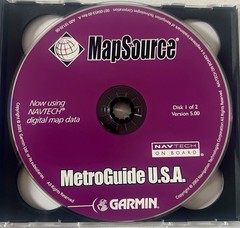 Garmin MetroGuide U.S.A.-Map CD-ROM (Windows) version 5.0 with user Manuals.