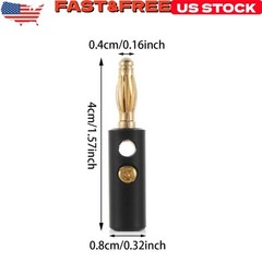 40x 4mm Gold Plated Banana Plugs Audio Jack Speaker Wire Cable Screw Connector