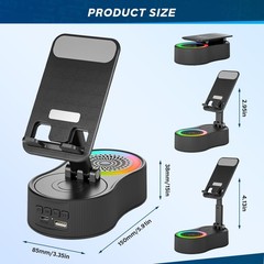 GMOX 5-in-1 Bluetooth Speaker Phone Stand Holder 4000mAh Power Bank LED Light
