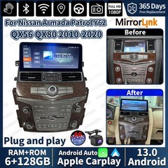 For Nissan Armada Patrol Infiniti QX56 QX80 Carplay Android Car Radio Stereo GPS