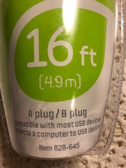 Ativa Brand New USB Cable, 828-645 16ft USB 2.0