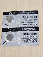 2 PACK GENUINE ENERGIZER 395/399 silver oxide 1.55v watch battery SR927W SR927SW