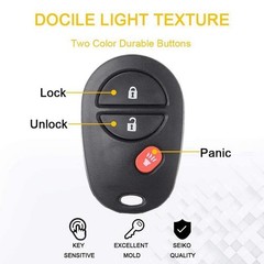 Key Fob Replacement Keyless Entry Car Key for 2007-2016 Toyota Tundra/ 2 Pack