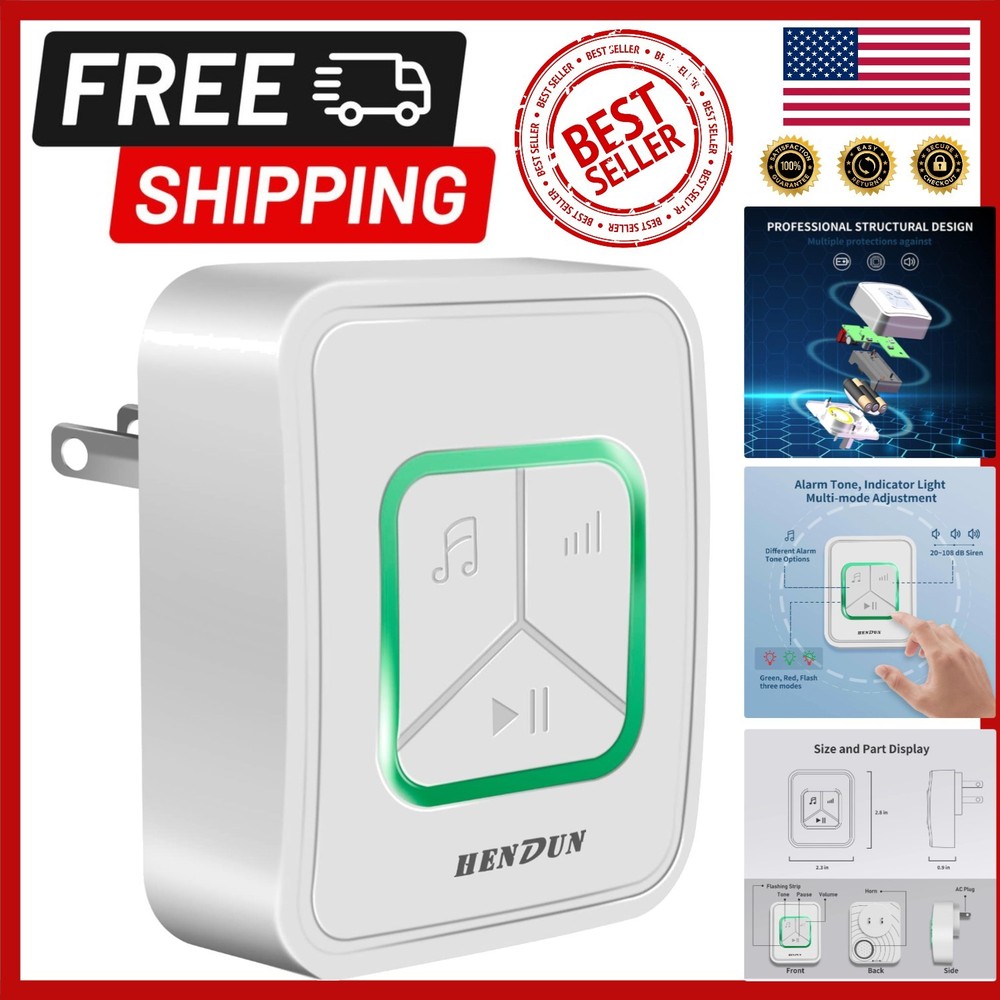 Upgraded 108 Db Power Outage Alarm with Tri-Color LED for Freezer & CPAP Safety