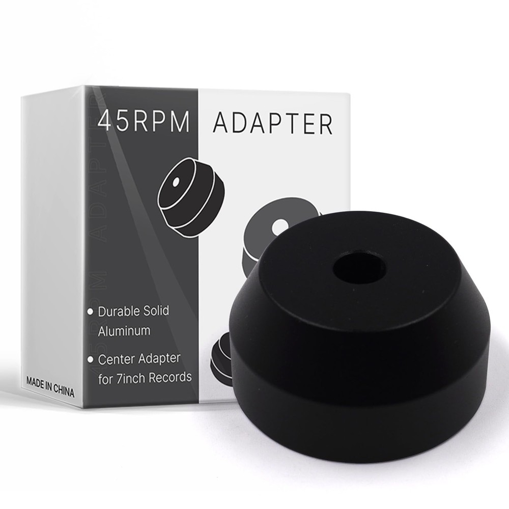 45 Rpm Black Adapter Durable Solid Aluminum Center Adapter For 7 Inch Records Vi