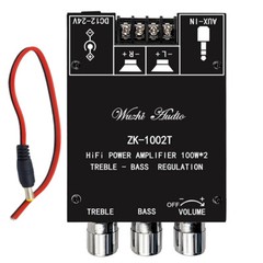2PCS ZK-1002T Bluetooth 5.0 Stereo Amplifier Board Treble Bass 2 Channel 100W*2