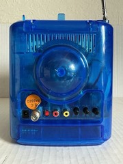 Vintage Mini TV 5″ Black White AM/FM Radio Portable Blue Video Gaming TESTED