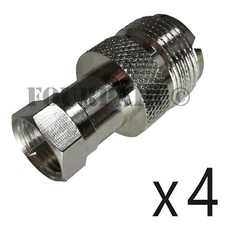 4 Pack – UHF SO-239 Female to F-Type Male RF Coax Adapter Converter Connector