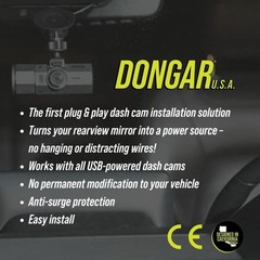 Dongar Dashcam Power Adapter 10-pin Type A, Built-in USB Power Source, Nissan, T