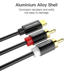 USB C to 2 RCA Audio Cable Type C Male to Male Y Splitter Stereo Cord 5FT (1.5M)