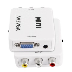 AV RCA to VGA Adapter Audio Video Converter,Composite AV to VGA +3.5mm TV Vid…