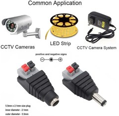 DC Power Plug Male Female Connector 5.5×2.1mm Jack Adapter For CCTV Camera Strip