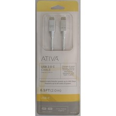 ATIVA USB-C to USB-B Printer Cable 6.5 ft USB 2.0 New 725-