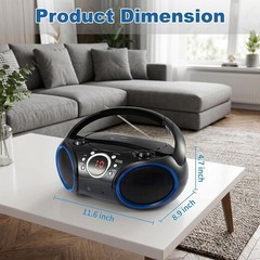 Portable CD Player W/ AM/FM Stereo Radio Blue/Black