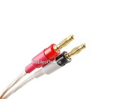 6ft 14AWG Pair-Wire Banana Plug to Banana Plug Speaker Cable Set – SK-BB06Y