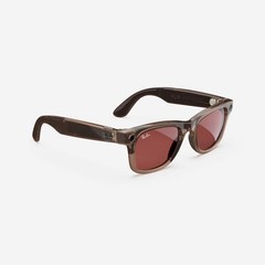 Refurbished Ray-Ban Meta Wayfarer (Gen 1), Shiny Warm Stone Transparent / Waterm