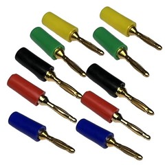 5-Colors 2mm Mini Banana Male Plug Jack Cable Connector 10 Pack