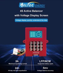 12V Lithium Battery Balancer 5A 4S LiFePo4 & NCM, Active Equalizer with Voltage