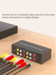 RCA AV to HDMI Converter 4 in 1 out 1080P For TV Audio Video Composite Switcher